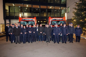 Übergabe der zwei neuen Feuerwehrfahrzeuge in Annaberg-Buchholz.
