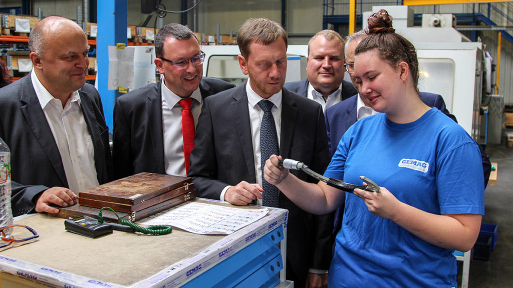 Ministerpräsident Michael Kretschmer in Gelenau.